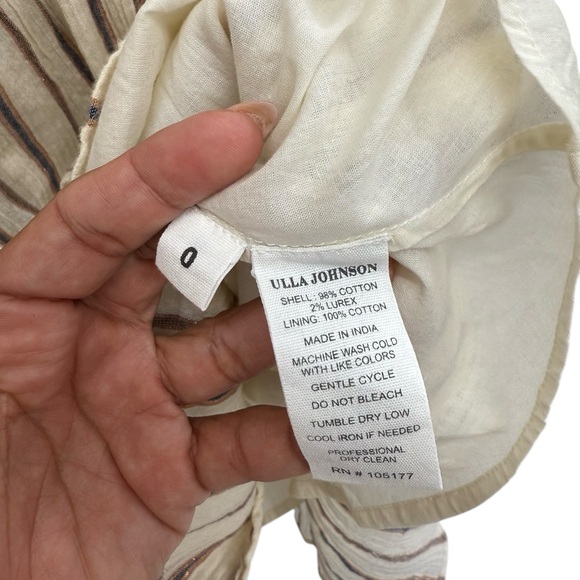 Ulla Johnson Cream and Brown Striped Dress - Picture 4 of 5